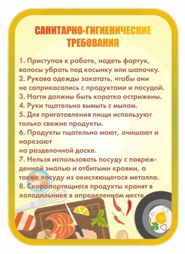 Оформление кабинета Столовой 710х980мм Оформление кабинета Столовой 710х980мм