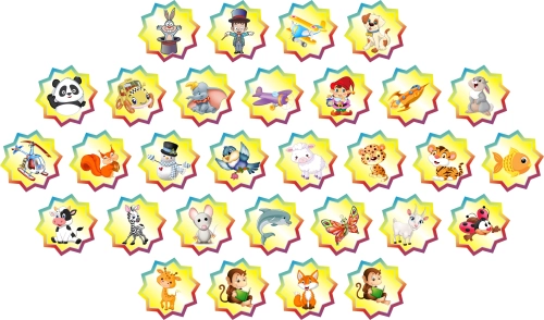 100х100мм набор на шкавчики детский сад 100х100мм набор на шкавчики детский сад