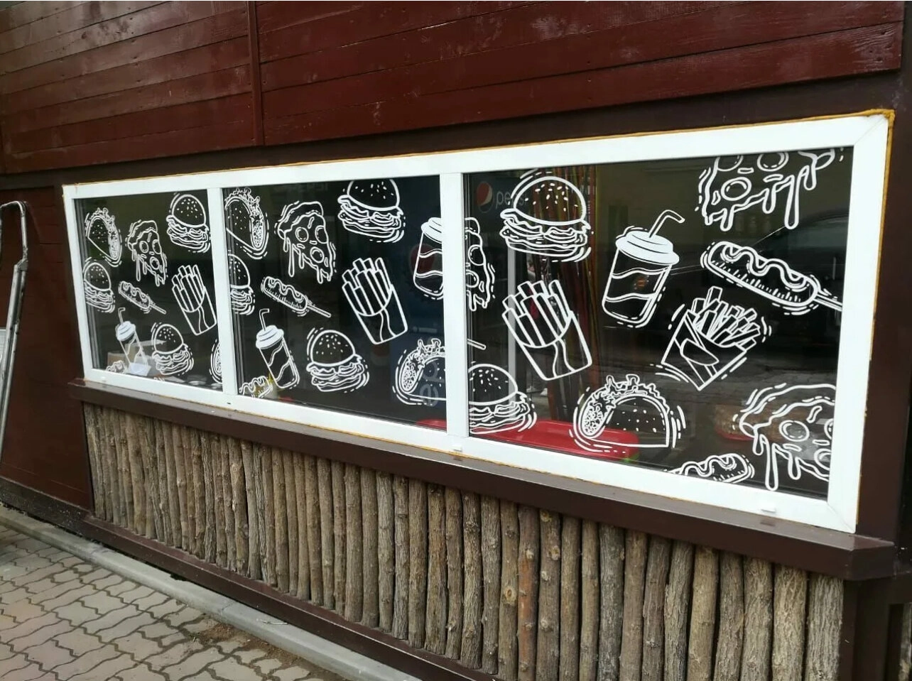 Изготовление наклейки на стекло Элемент