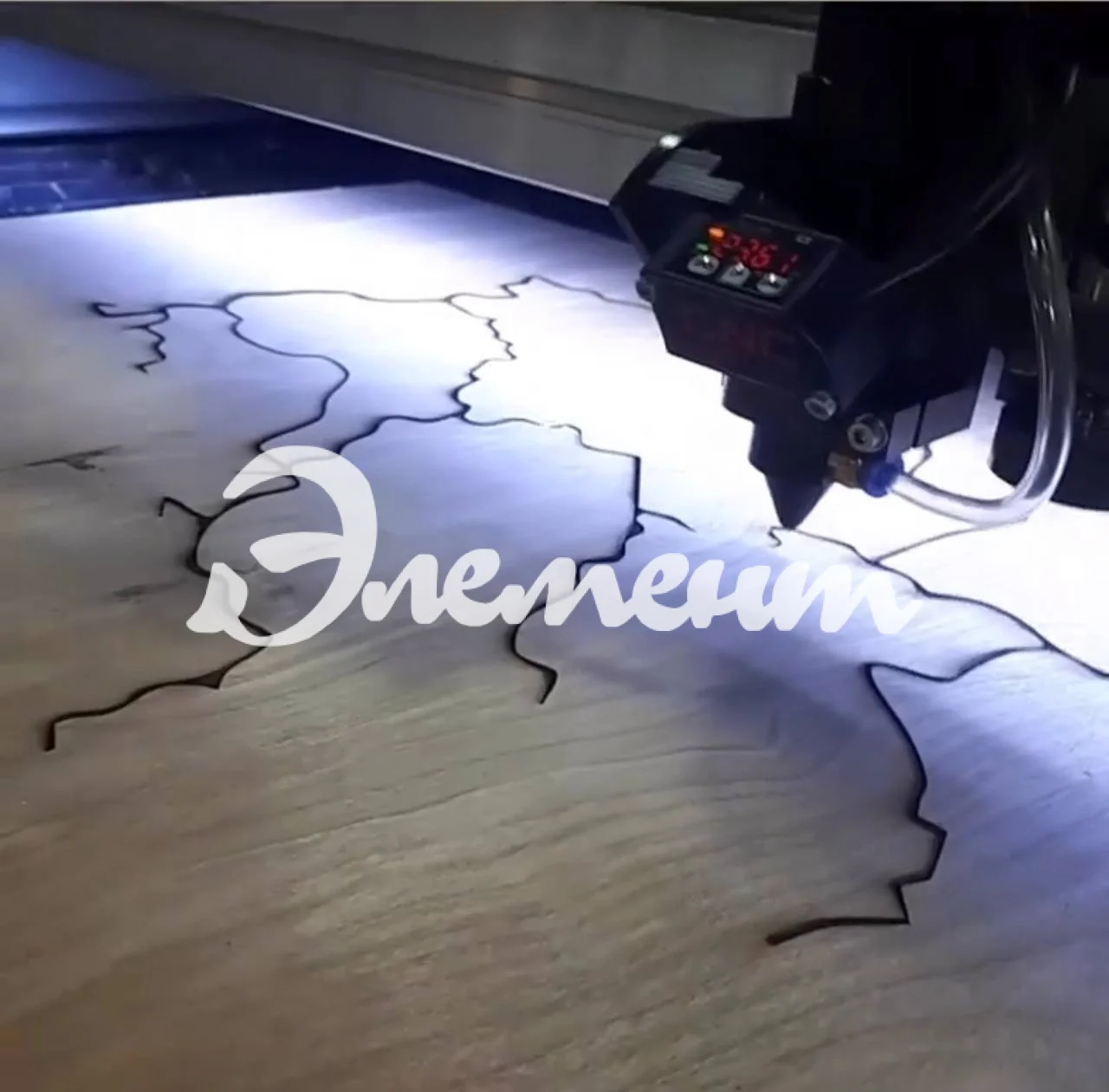 Гравировка карты региона на Фанере