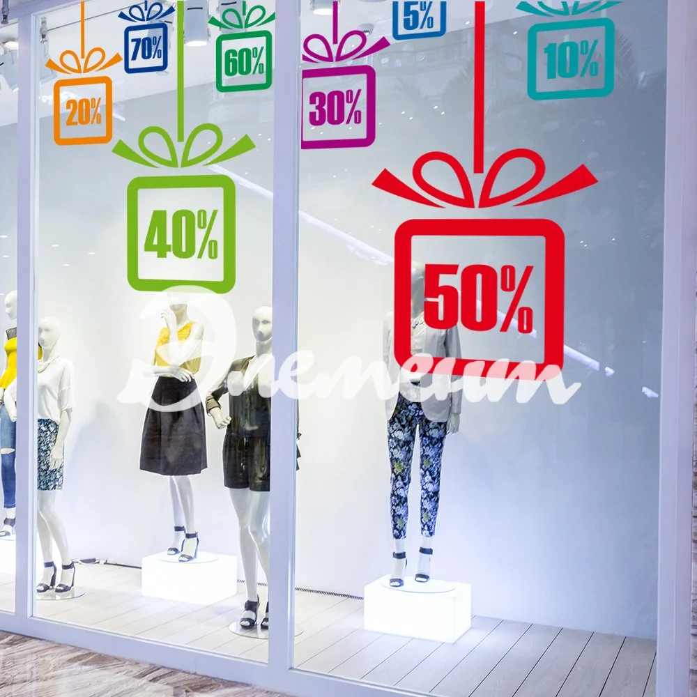 Дисконтные стикеры на стекло