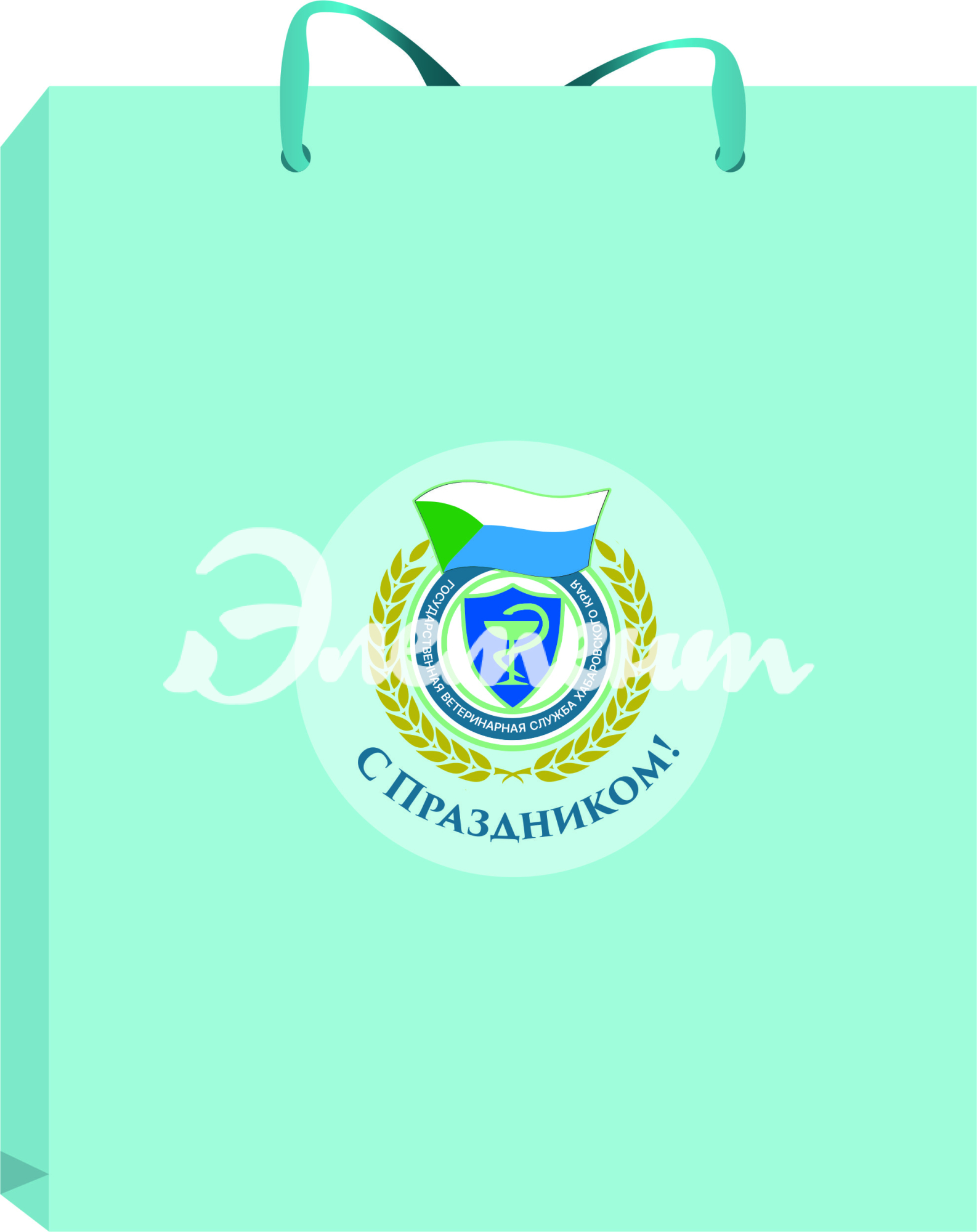 2пакеты бумажные с наклейкой