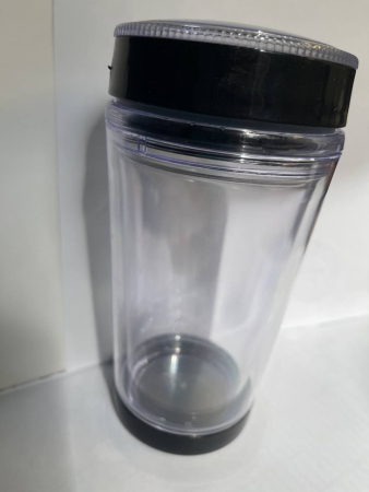 Стакан для кофе пластик прозрачный с изображением