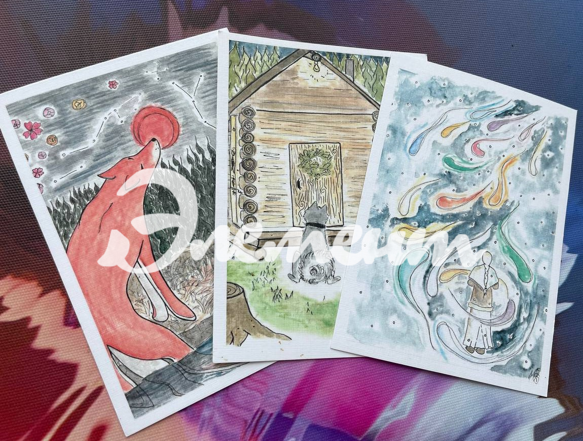 открытка лен